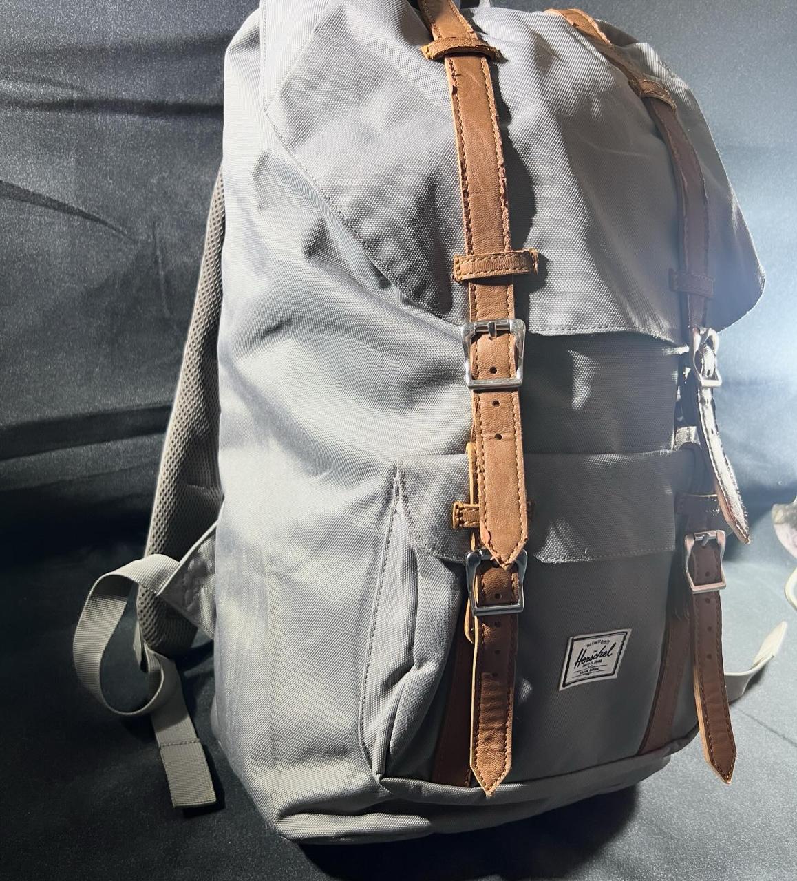 Original Herschel Branded Leather Strips Laptop Backpack