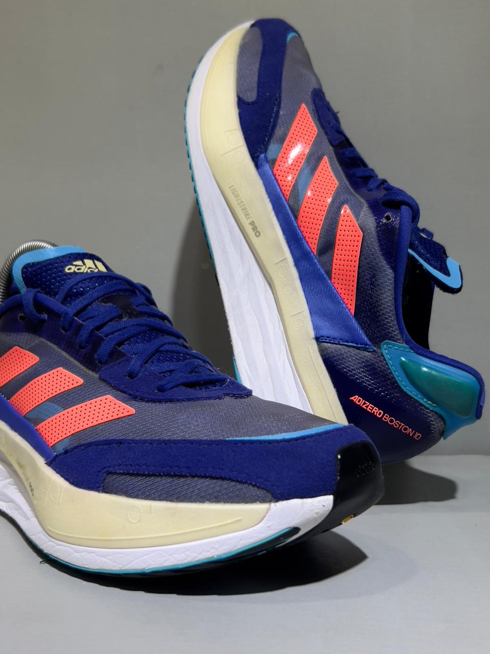 Adidas Adizero Boston 10 2021 Model Lightweight Branded Running Shoes