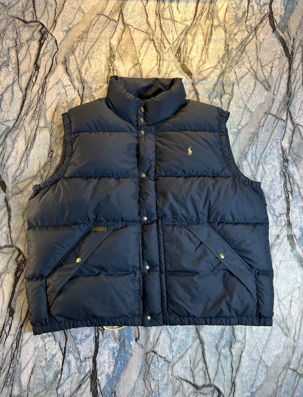 Original Polo Leather Strips Lightweight Branded Down Sleeveless Jacket