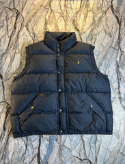 Original Polo Leather Strips Lightweight Branded Down Sleeveless Jacket