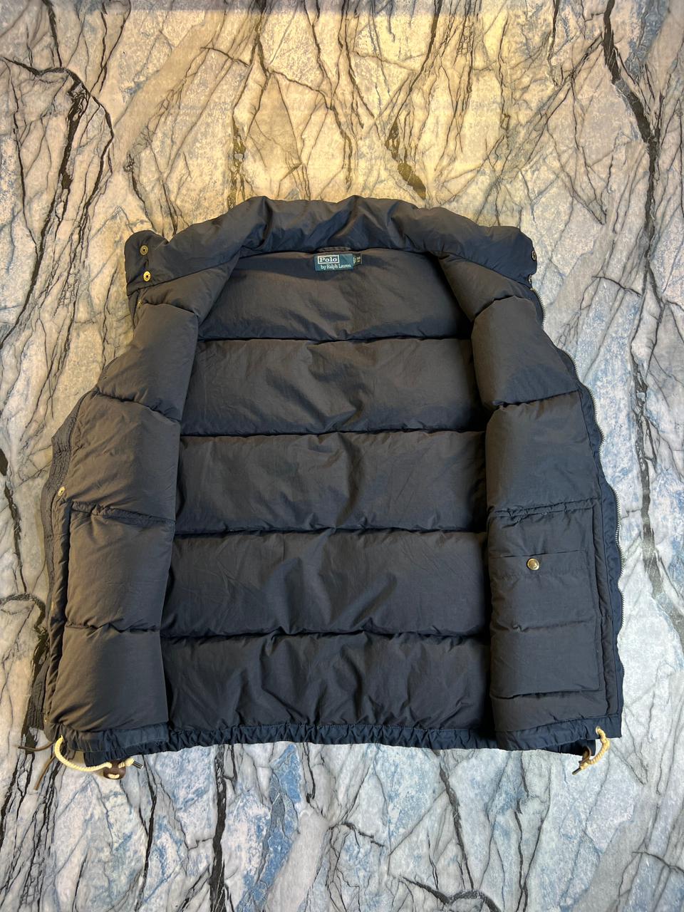 Original Polo Leather Strips Lightweight Branded Down Sleeveless Jacket