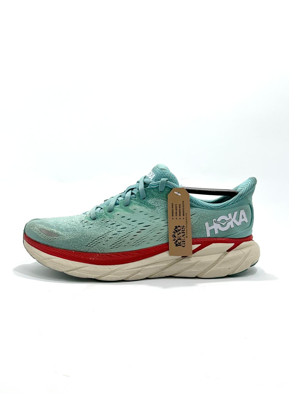 Hoka Clifton 8 Light Green Branded Running and Medicated Soft Shoes