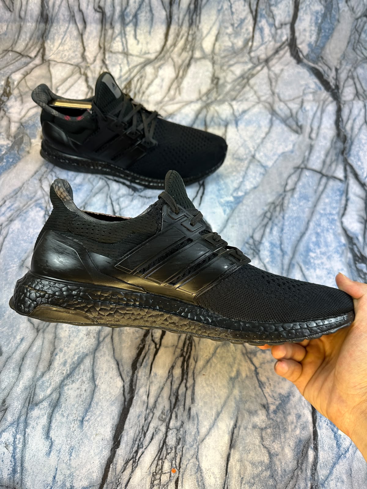 Adidas Black Ultraboost Lightweight Branded Running Shoes