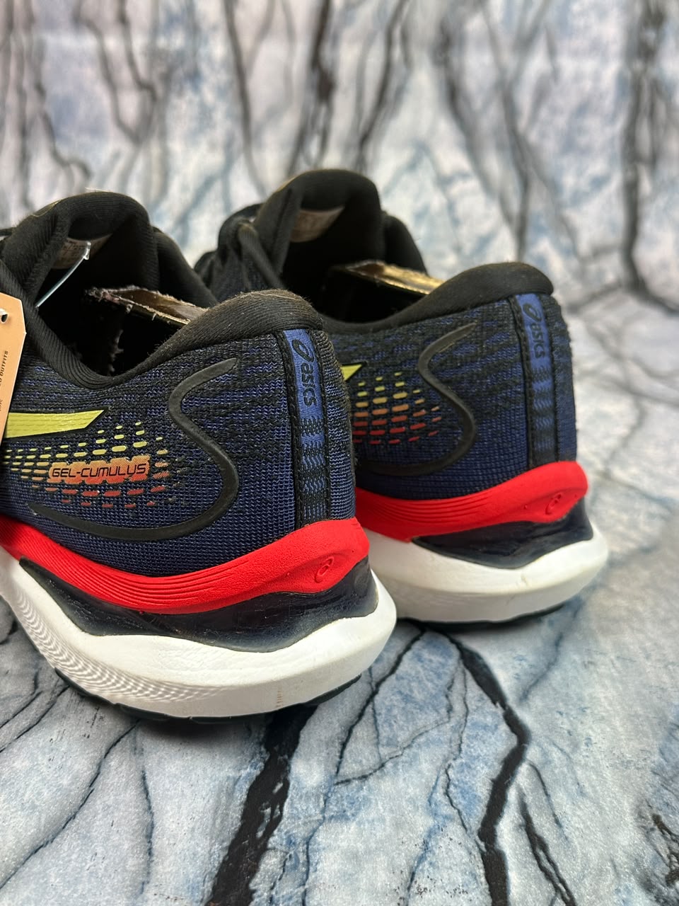 ASICS Gel-Cumulus 24 in the "Navy/Olive Oil Branded Running Shoes